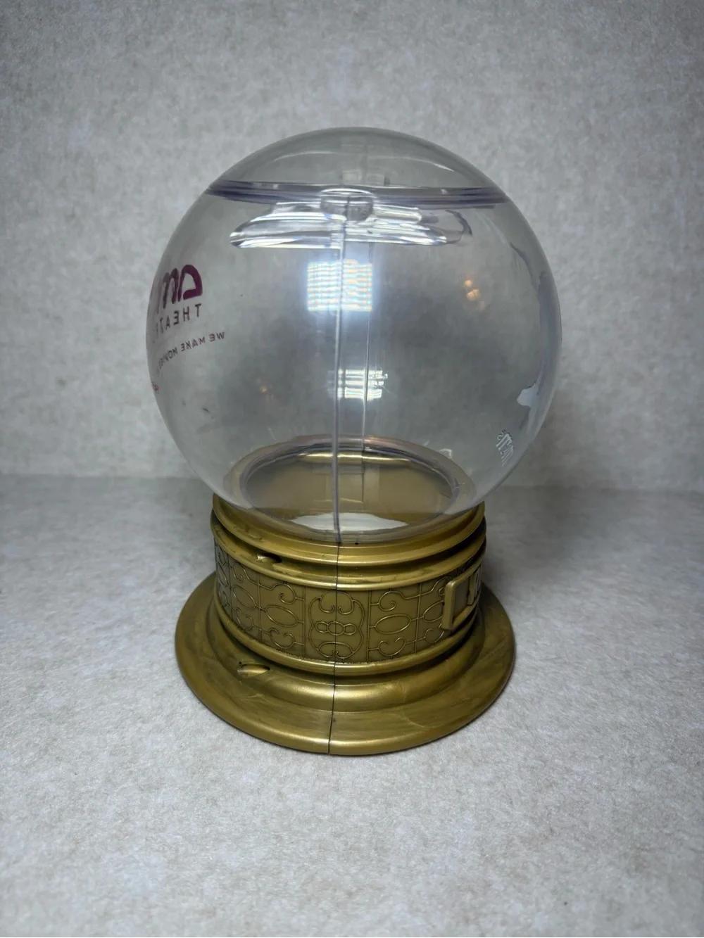 Red One Snow Globe M&M Candy Bucket AMC Exclusive Lights Up Christmas 2024